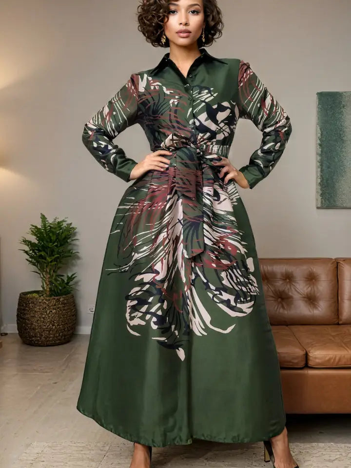 abstract splash maxi dress