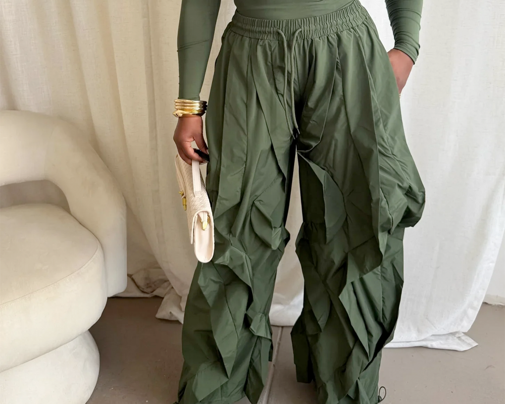 The Effortless Trend: Ruffle Drawstring Jogger Pants