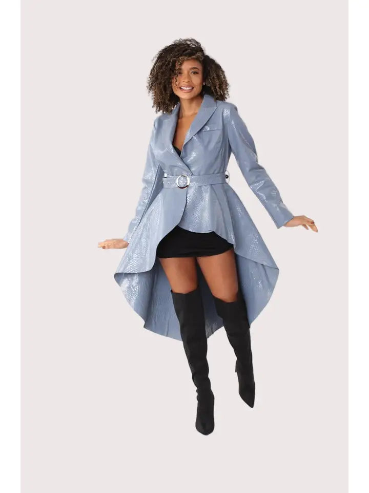 high-low belted coat