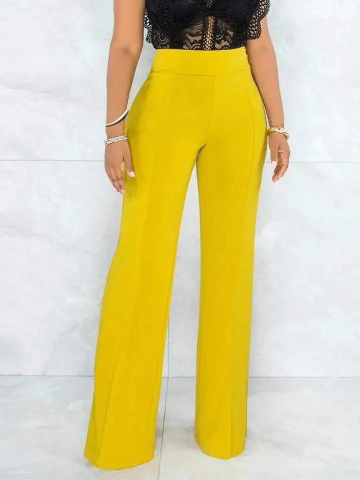 high waist straight leg pants