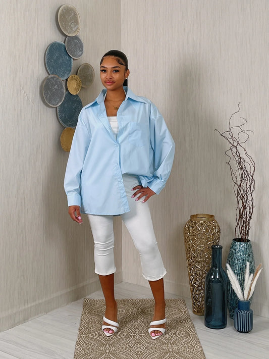 COTTON BLEND OVERSIZED SHIRT