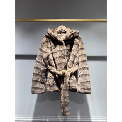 Alaska Faux Fur Coat With Mink Effect