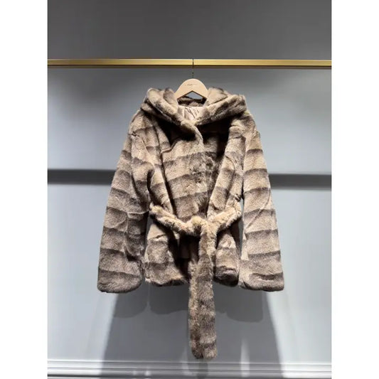 Alaska Faux Fur Coat With Mink Effect