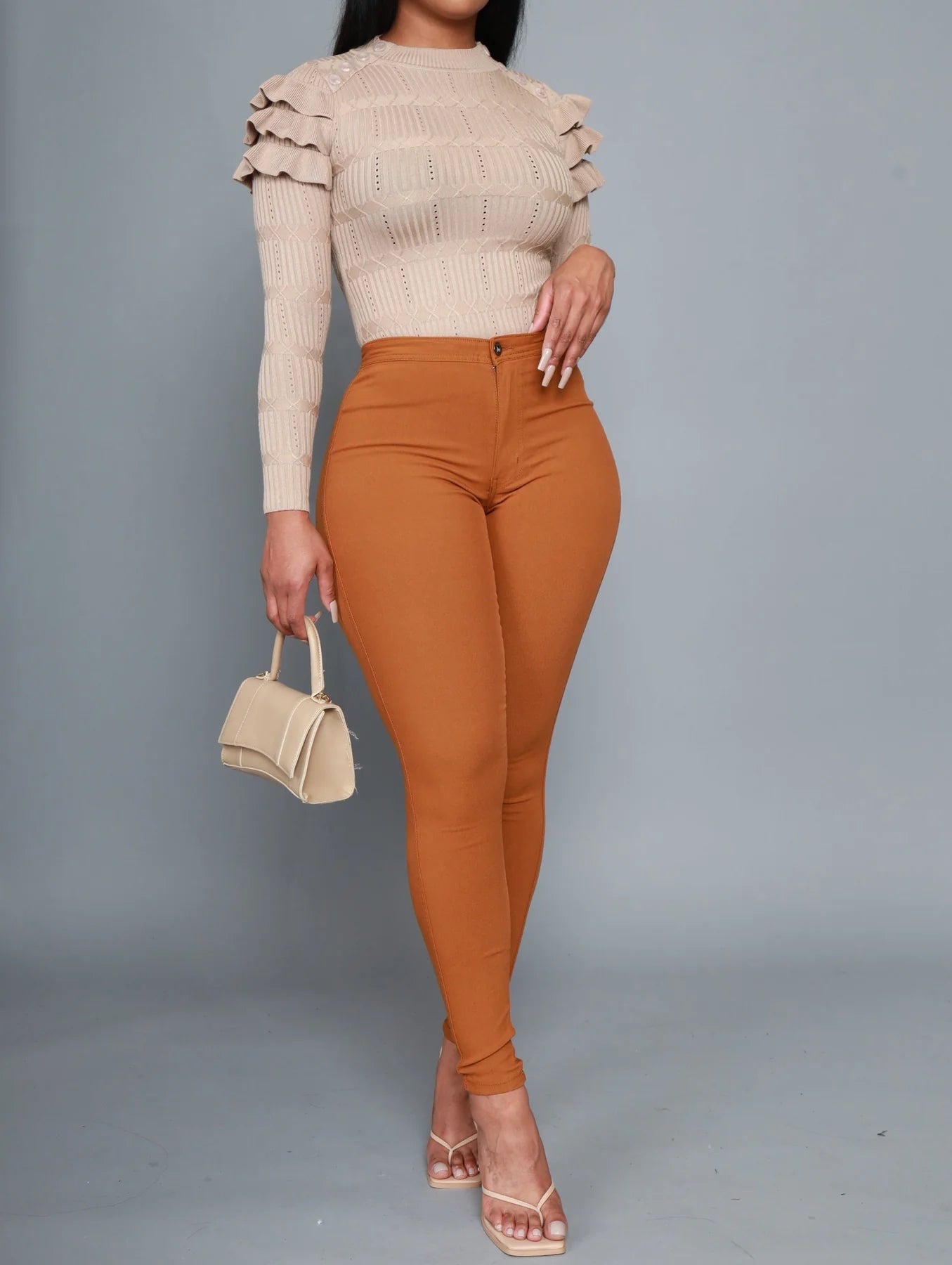 high waist stretch pants
