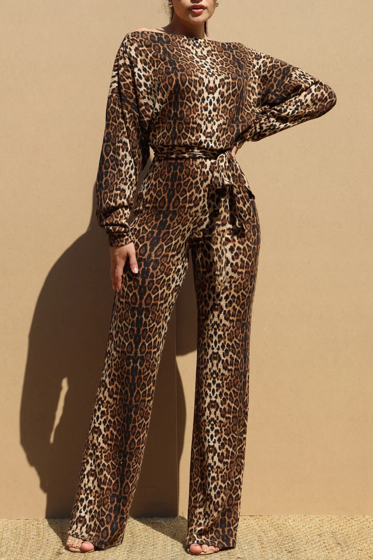 off shoulder ls knit jumpsuit