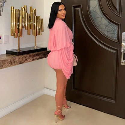 LS FRAPED MESH ROMPER