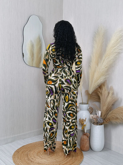 PRINT COLLARED JUMPSUIT