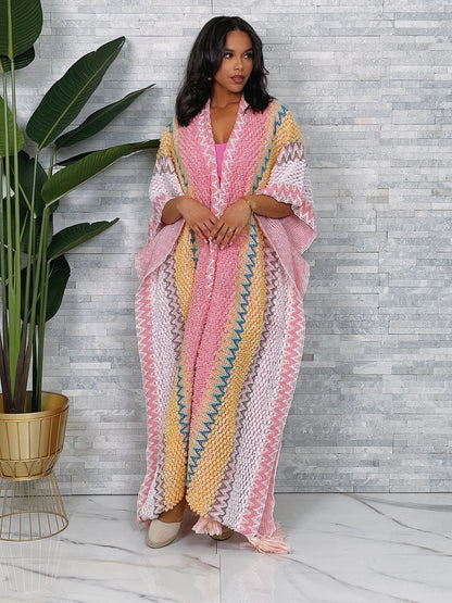 LONG MULTI COLOR KNIT CARDIGAN