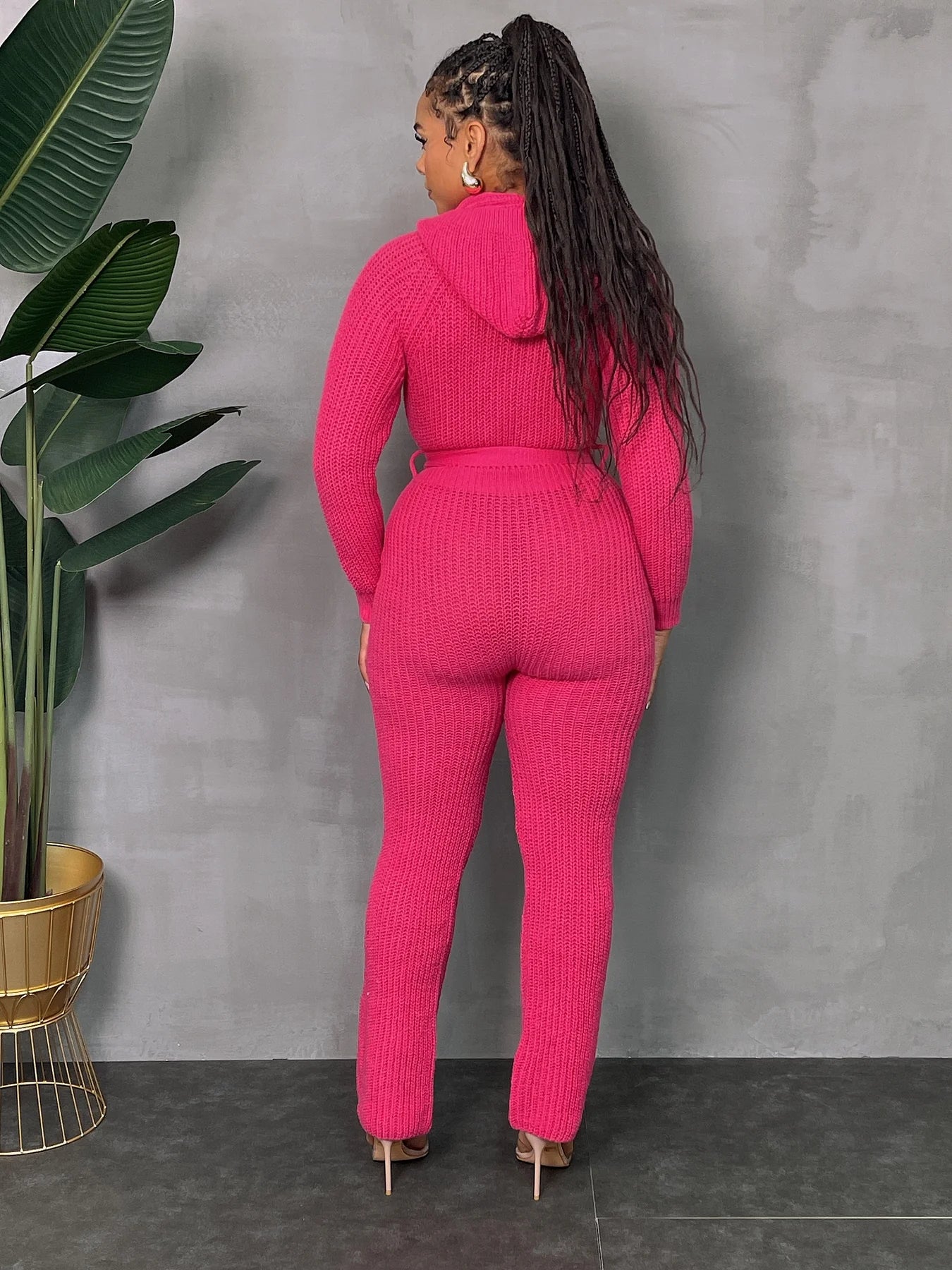 knit hooded ls jumpsuit