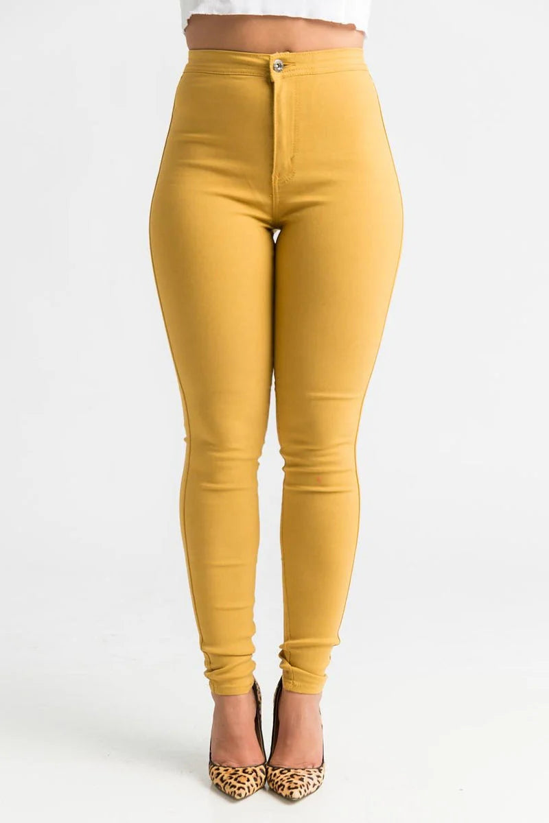 high waist stretch pants
