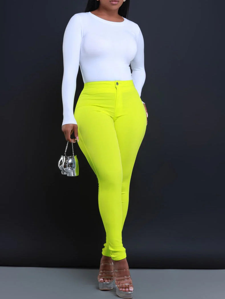 high waist stretch pants